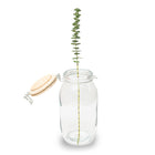 Clear Glass Jar-With Wooden Lid, Single Piece - Sharbatly.Club
