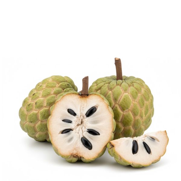 Fresh custard apple in a 1 kg pack from Local Market, showing the ripe, green exterior and creamy interior of the fruit.