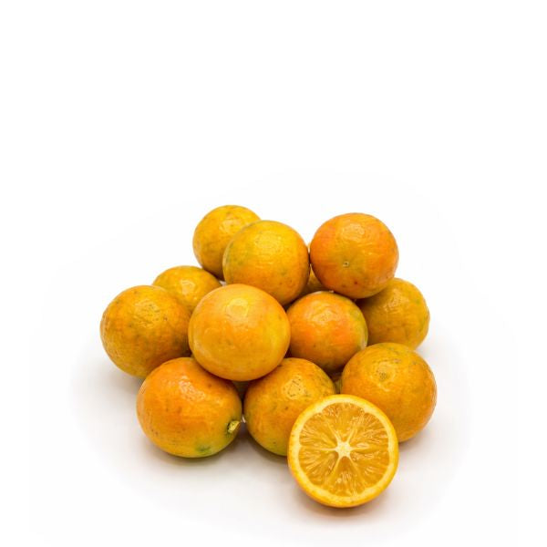 Seedless Kumquat fruit from Sharbatly with vibrant orange color, fresh and extra sweet, packed in a 0.25kg pack.