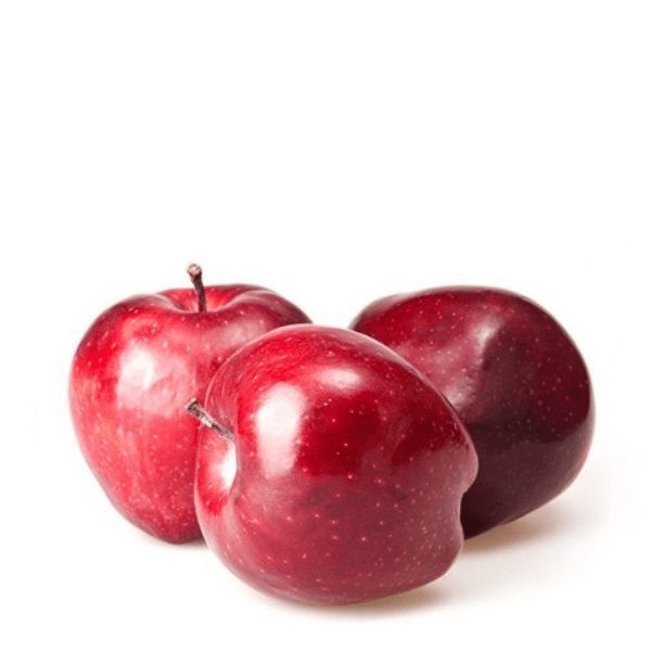 Red Delicious apples from Sharbatly in a 4 kg carton, fresh and vibrant with bright red skin and natural shine.