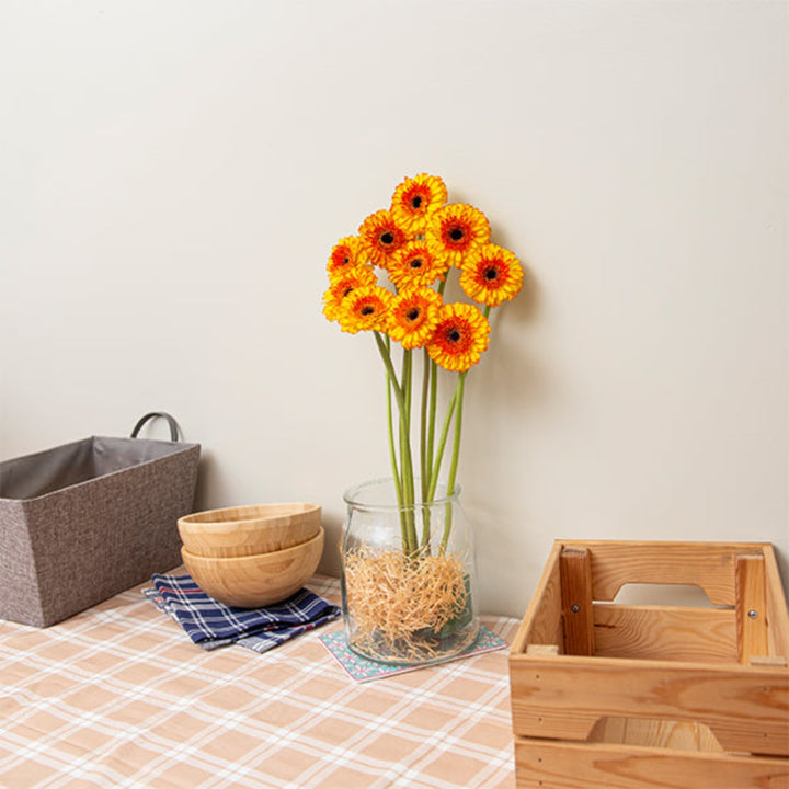 Gerbera Barbados flowers by Flowranow, 10 stems of vibrant, fresh colorful blooms arranged in a bouquet.