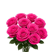Bouquet of 10 Bella Rose Roses with vibrant topaz-colored blooms arranged in a natural floral display